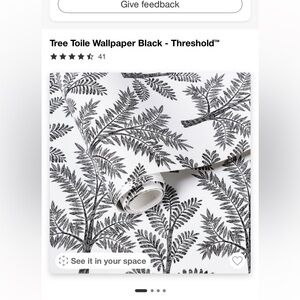 Threshold Peel & Stick Tree Toile Wallpaper Black